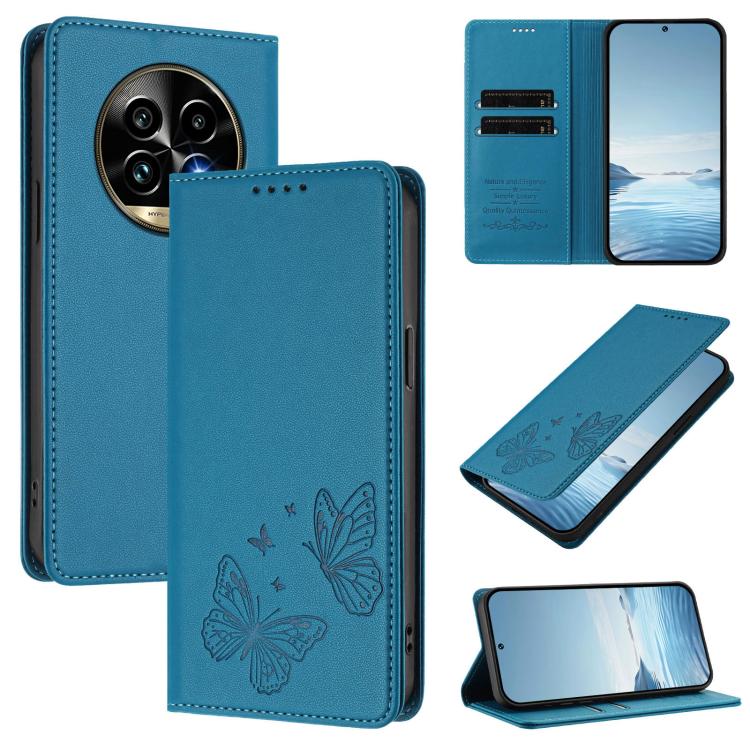 Strong Magnetic Dual Butterfly RFID Vegan Leather Phone Case, For Realme GT7 Pro / GT7 Pro Racing, For Realme C63 5G, For Realme 13 5G / 12 5G / 12x / 12x India, For Realme 13+, For Realme 13 4G / 12 4G / 12+ / Narzo 70 / P1                            ...