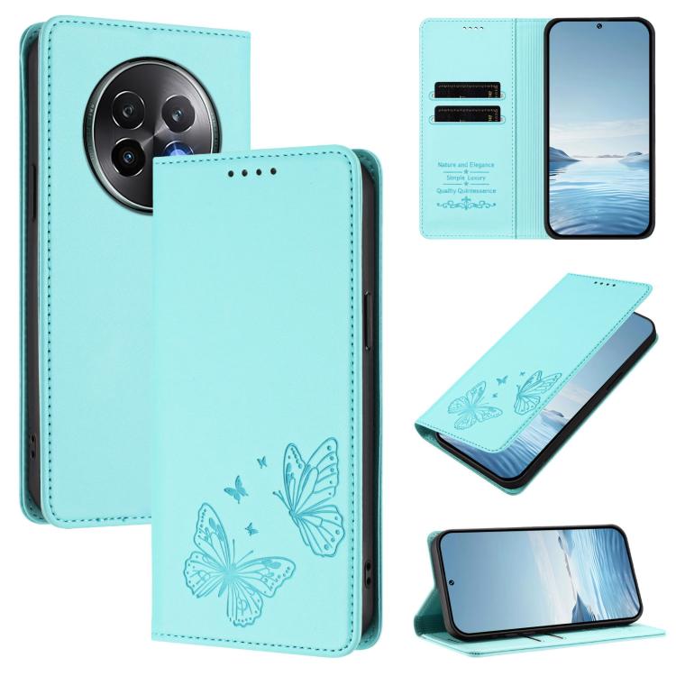 Strong Magnetic Dual Butterfly RFID Vegan Leather Phone Case, For Realme GT7 Pro / GT7 Pro Racing, For Realme C63 5G, For Realme 13 5G / 12 5G / 12x / 12x India, For Realme 13+, For Realme 13 4G / 12 4G / 12+ / Narzo 70 / P1                            ...