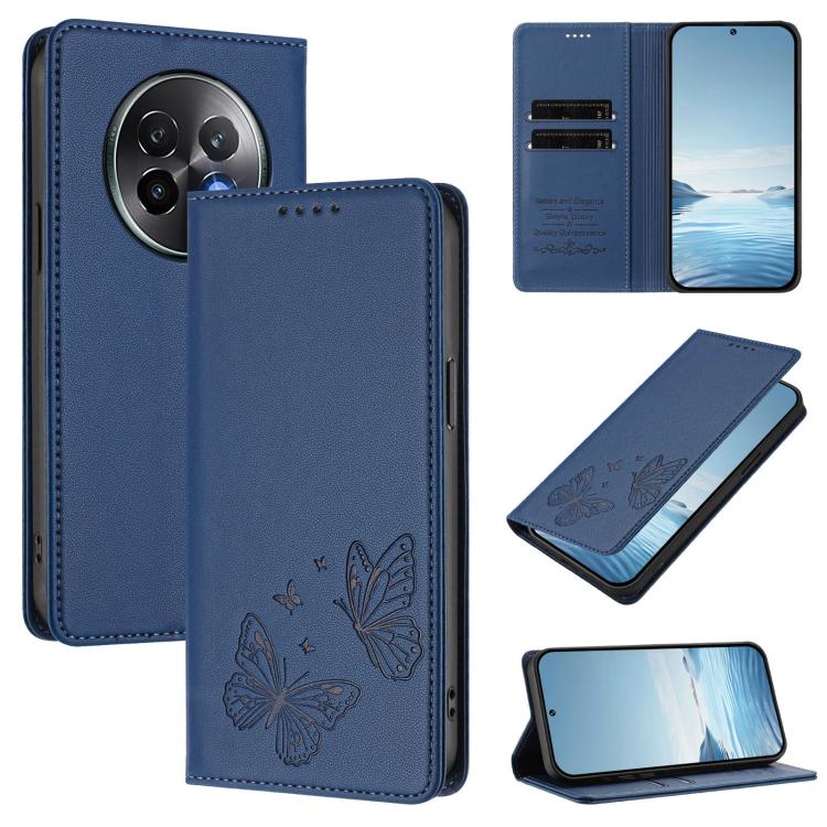 Strong Magnetic Dual Butterfly RFID Vegan Leather Phone Case, For Realme GT7 Pro / GT7 Pro Racing, For Realme C63 5G, For Realme 13 5G / 12 5G / 12x / 12x India, For Realme 13+, For Realme 13 4G / 12 4G / 12+ / Narzo 70 / P1                            ...
