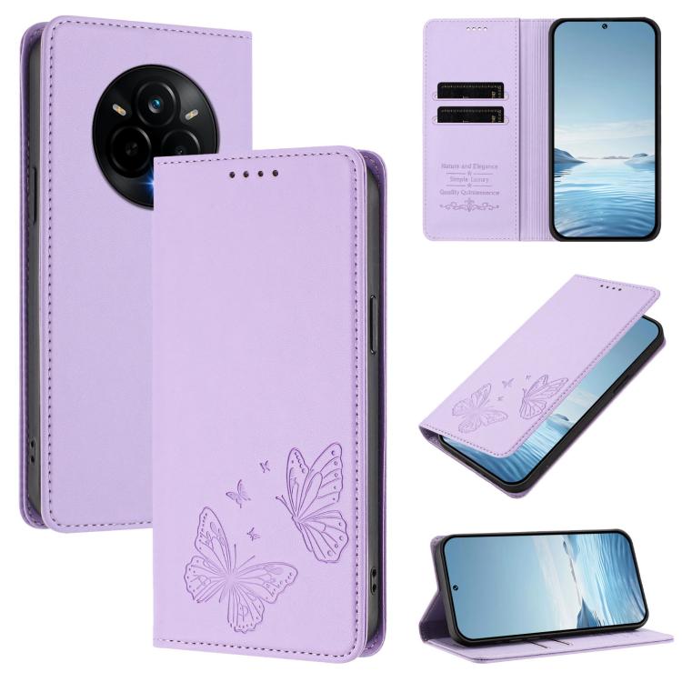 Strong Magnetic Dual Butterfly RFID Vegan Leather Phone Case, For Realme C75 5G / V70 / 14x Global, For Realme 14 Pro 5G India / Narzo 80 Pro, For Realme C75 4G / Narzo 80x / 14x India, For Realme Narzo 80x, For Realme 14 / 14T 5G / P3 5G              ...
