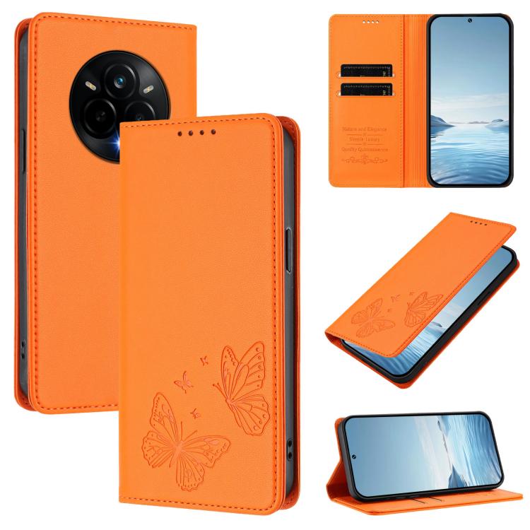 Strong Magnetic Dual Butterfly RFID Vegan Leather Phone Case, For Realme C75 5G / V70 / 14x Global, For Realme 14 Pro 5G India / Narzo 80 Pro, For Realme C75 4G / Narzo 80x / 14x India, For Realme Narzo 80x, For Realme 14 / 14T 5G / P3 5G              ...