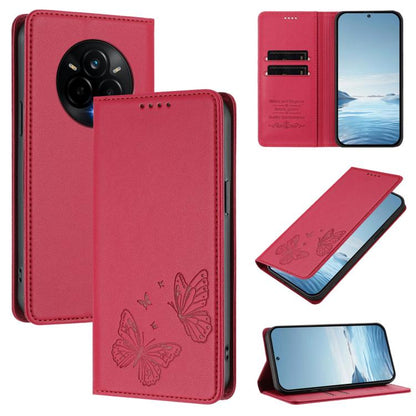 Strong Magnetic Dual Butterfly RFID Vegan Leather Phone Case, For Realme C75 5G / V70 / 14x Global, For Realme 14 Pro 5G India / Narzo 80 Pro, For Realme C75 4G / Narzo 80x / 14x India, For Realme Narzo 80x, For Realme 14 / 14T 5G / P3 5G              ...