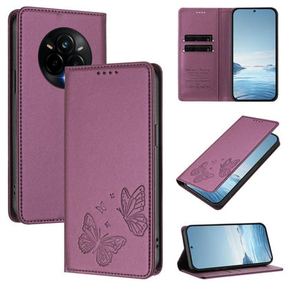 Strong Magnetic Dual Butterfly RFID Vegan Leather Phone Case, For Realme C75 5G / V70 / 14x Global, For Realme 14 Pro 5G India / Narzo 80 Pro, For Realme C75 4G / Narzo 80x / 14x India, For Realme Narzo 80x, For Realme 14 / 14T 5G / P3 5G              ...