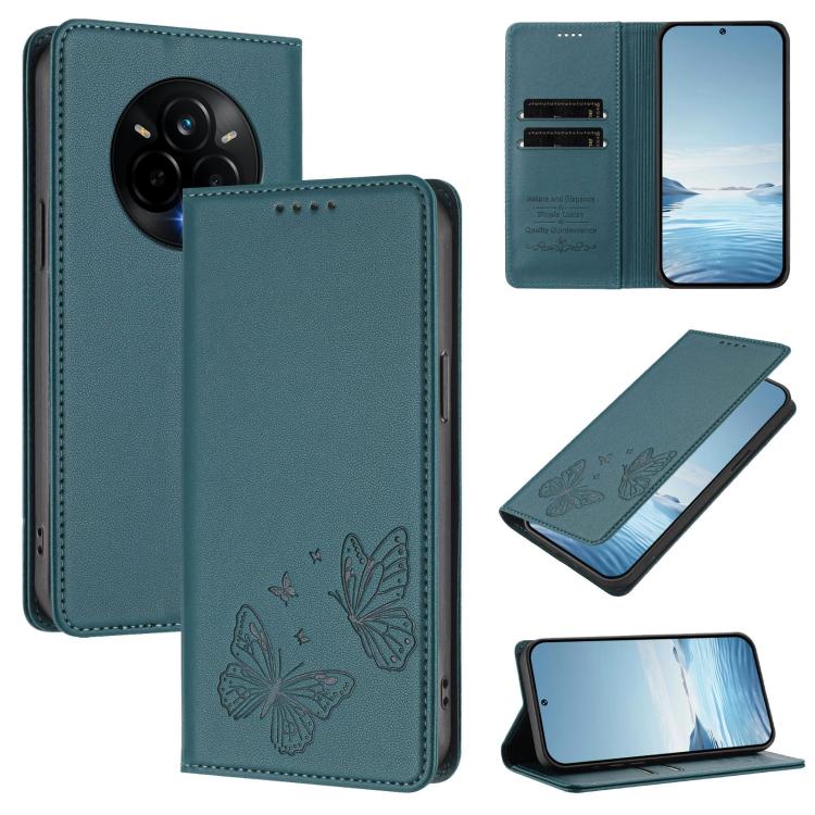 Strong Magnetic Dual Butterfly RFID Vegan Leather Phone Case, For Realme C75 5G / V70 / 14x Global, For Realme 14 Pro 5G India / Narzo 80 Pro, For Realme C75 4G / Narzo 80x / 14x India, For Realme Narzo 80x, For Realme 14 / 14T 5G / P3 5G              ...
