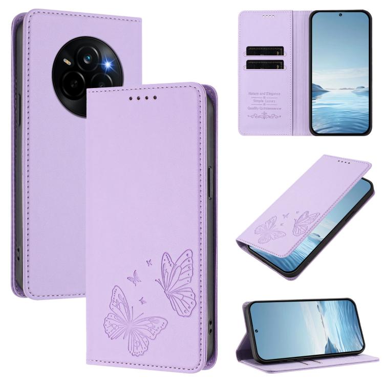 Strong Magnetic Dual Butterfly RFID Vegan Leather Phone Case, For Realme C75 5G / V70 / 14x Global, For Realme 14 Pro 5G India / Narzo 80 Pro, For Realme C75 4G / Narzo 80x / 14x India, For Realme Narzo 80x, For Realme 14 / 14T 5G / P3 5G              ...