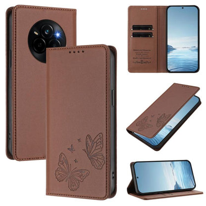 Strong Magnetic Dual Butterfly RFID Vegan Leather Phone Case, For Realme C75 5G / V70 / 14x Global, For Realme 14 Pro 5G India / Narzo 80 Pro, For Realme C75 4G / Narzo 80x / 14x India, For Realme Narzo 80x, For Realme 14 / 14T 5G / P3 5G              ...