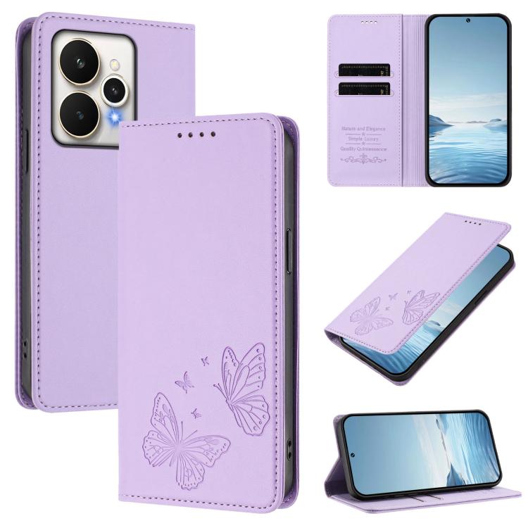 Strong Magnetic Dual Butterfly RFID Vegan Leather Phone Case, For Realme C71 India / Note 70 / Narzo 7T 4G, For Realme C85 Pro 4G, For Realme P4 Pro 5G, For Realme P4 5G, For Realme 15T 5G, For Realme C63 4G / C61 / C61 India / Note 60                 ...