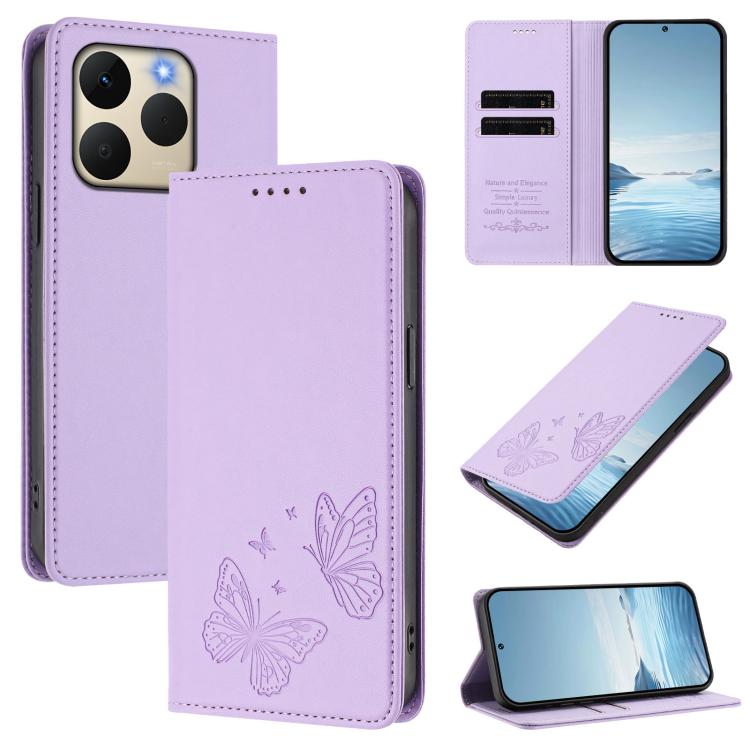 Strong Magnetic Dual Butterfly RFID Vegan Leather Phone Case, For Realme C71 India / Note 70 / Narzo 7T 4G, For Realme C85 Pro 4G, For Realme P4 Pro 5G, For Realme P4 5G, For Realme 15T 5G, For Realme C63 4G / C61 / C61 India / Note 60                 ...