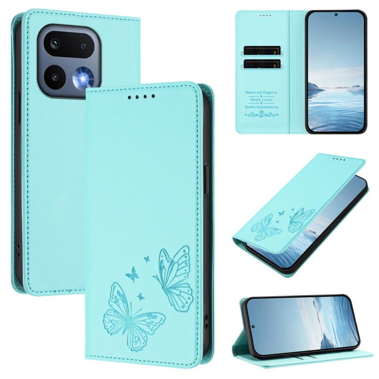 Strong Magnetic Dual Butterfly RFID Vegan Leather Phone Case, For Realme 16T 5G, For Realme C85 5G / C83 5G / 15x 5G India, For Realme P4 Power 5G, For Realme Note 80 4G, For Realme 16 5G, For Realme 16 Pro+ 5G, For Realme 16 Pro 5G                    ...