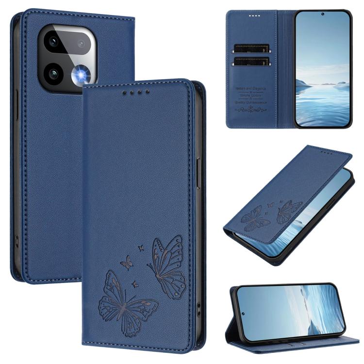 Strong Magnetic Dual Butterfly RFID Vegan Leather Phone Case, For Realme 16T 5G, For Realme C85 5G / C83 5G / 15x 5G India, For Realme P4 Power 5G, For Realme Note 80 4G, For Realme 16 5G, For Realme 16 Pro+ 5G, For Realme 16 Pro 5G                    ...
