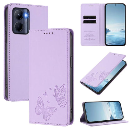 Strong Magnetic Dual Butterfly RFID Vegan Leather Phone Case, For Realme C53 / C53 India / C51 / Note 50, For Realme 11 5G / 11x / C67 5G / Narzo 60x, For Realme 11 4G, For Realme GT5 / GT5 240W, For Realme Narzo 60 Pro, For Realme C65 4G              ...
