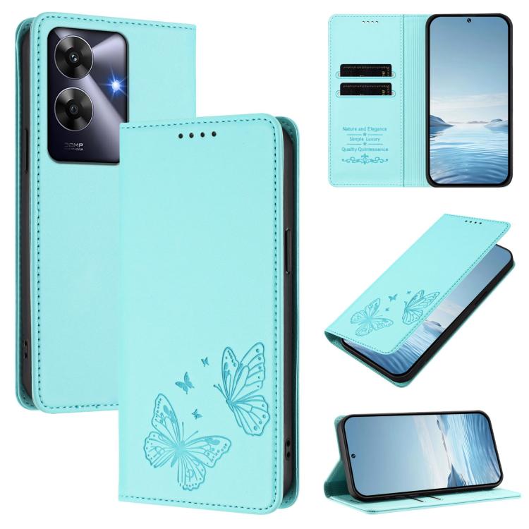 Strong Magnetic Dual Butterfly RFID Vegan Leather Phone Case, For Realme C71 India / Note 70 / Narzo 7T 4G, For Realme C85 Pro 4G, For Realme P4 Pro 5G, For Realme P4 5G, For Realme 15T 5G, For Realme C63 4G / C61 / C61 India / Note 60                 ...