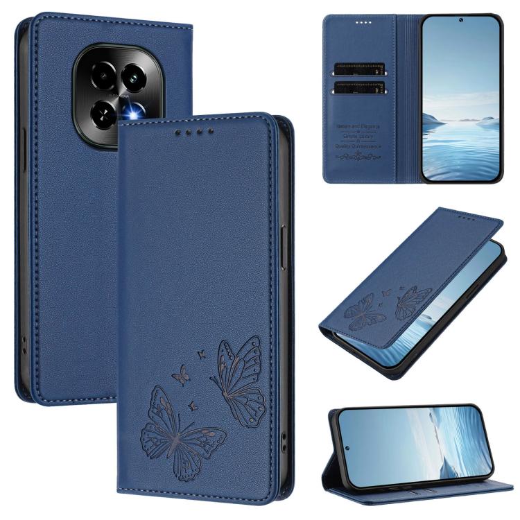 Strong Magnetic Dual Butterfly RFID Vegan Leather Phone Case, For Realme GT7 Pro / GT7 Pro Racing, For Realme C63 5G, For Realme 13 5G / 12 5G / 12x / 12x India, For Realme 13+, For Realme 13 4G / 12 4G / 12+ / Narzo 70 / P1                            ...