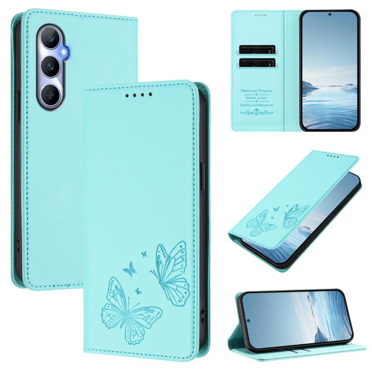 Strong Magnetic Dual Butterfly RFID Vegan Leather Phone Case, For Realme C53 / C53 India / C51 / Note 50, For Realme 11 5G / 11x / C67 5G / Narzo 60x, For Realme 11 4G, For Realme GT5 / GT5 240W, For Realme Narzo 60 Pro, For Realme C65 4G              ...