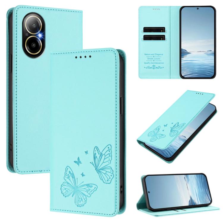 Strong Magnetic Dual Butterfly RFID Vegan Leather Phone Case, For Realme GT7 Pro / GT7 Pro Racing, For Realme C63 5G, For Realme 13 5G / 12 5G / 12x / 12x India, For Realme 13+, For Realme 13 4G / 12 4G / 12+ / Narzo 70 / P1                            ...