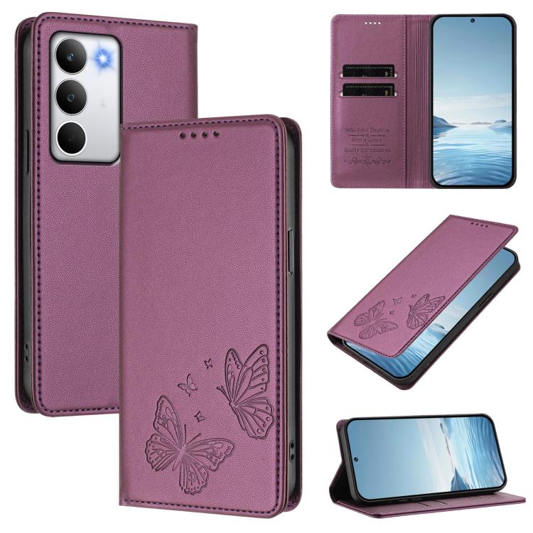 Strong Magnetic Dual Butterfly RFID Vegan Leather Phone Case, For Realme C71 India / Note 70 / Narzo 7T 4G, For Realme C85 Pro 4G, For Realme P4 Pro 5G, For Realme P4 5G, For Realme 15T 5G, For Realme C63 4G / C61 / C61 India / Note 60                 ...