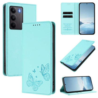 Strong Magnetic Dual Butterfly RFID Vegan Leather Phone Case, For Realme C75 5G / V70 / 14x Global, For Realme 14 Pro 5G India / Narzo 80 Pro, For Realme C75 4G / Narzo 80x / 14x India, For Realme Narzo 80x, For Realme 14 / 14T 5G / P3 5G              ...