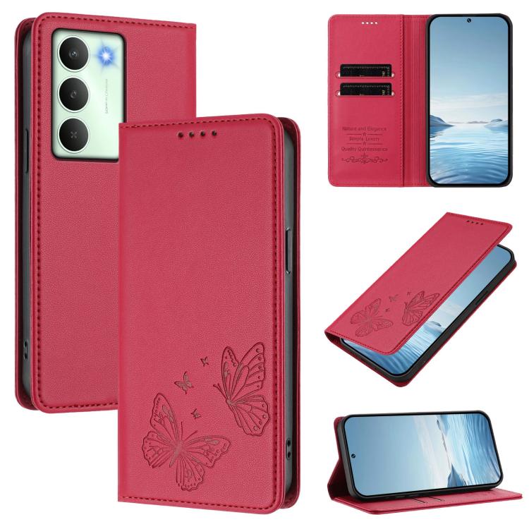 Strong Magnetic Dual Butterfly RFID Vegan Leather Phone Case, For Realme C75 5G / V70 / 14x Global, For Realme 14 Pro 5G India / Narzo 80 Pro, For Realme C75 4G / Narzo 80x / 14x India, For Realme Narzo 80x, For Realme 14 / 14T 5G / P3 5G              ...