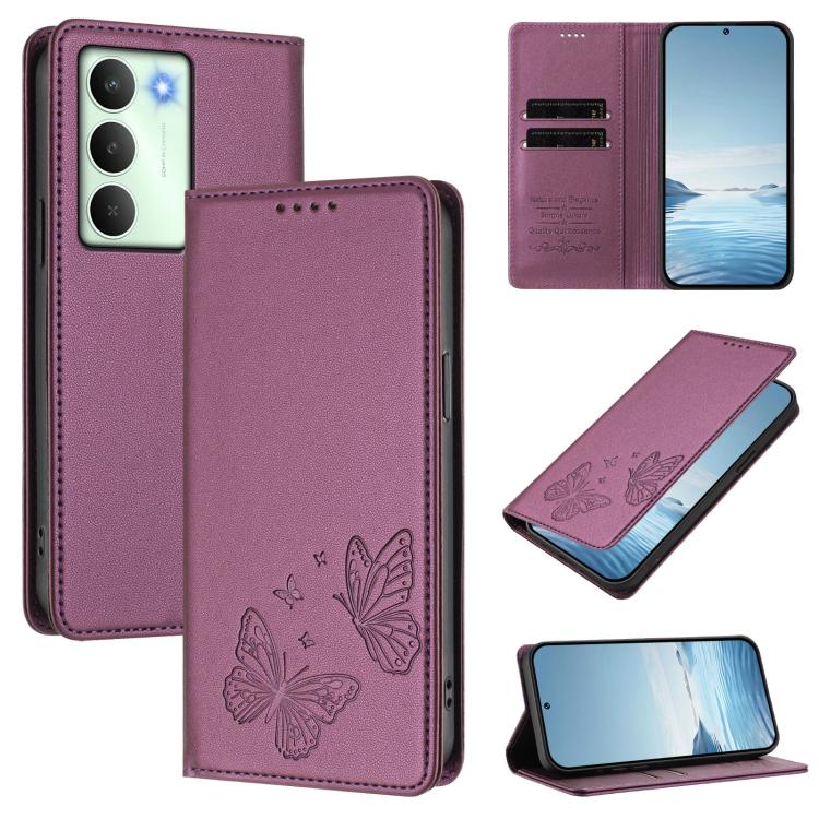 Strong Magnetic Dual Butterfly RFID Vegan Leather Phone Case, For Realme C75 5G / V70 / 14x Global, For Realme 14 Pro 5G India / Narzo 80 Pro, For Realme C75 4G / Narzo 80x / 14x India, For Realme Narzo 80x, For Realme 14 / 14T 5G / P3 5G              ...
