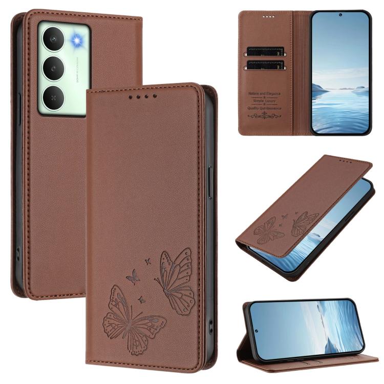Strong Magnetic Dual Butterfly RFID Vegan Leather Phone Case, For Realme C75 5G / V70 / 14x Global, For Realme 14 Pro 5G India / Narzo 80 Pro, For Realme C75 4G / Narzo 80x / 14x India, For Realme Narzo 80x, For Realme 14 / 14T 5G / P3 5G              ...