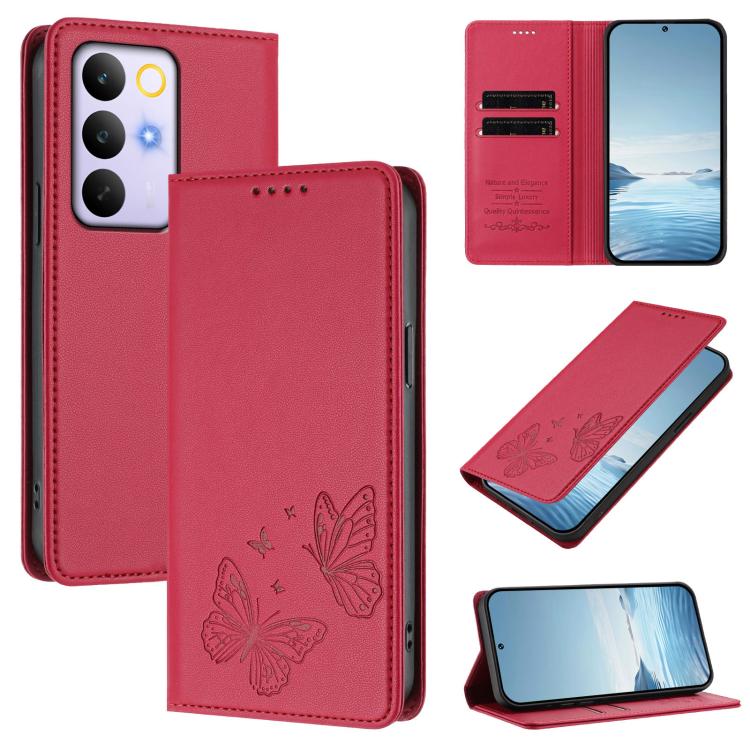 Strong Magnetic Dual Butterfly RFID Vegan Leather Phone Case, For Realme 16T 5G, For Realme C85 5G / C83 5G / 15x 5G India, For Realme P4 Power 5G, For Realme Note 80 4G, For Realme 16 5G, For Realme 16 Pro+ 5G, For Realme 16 Pro 5G                    ...