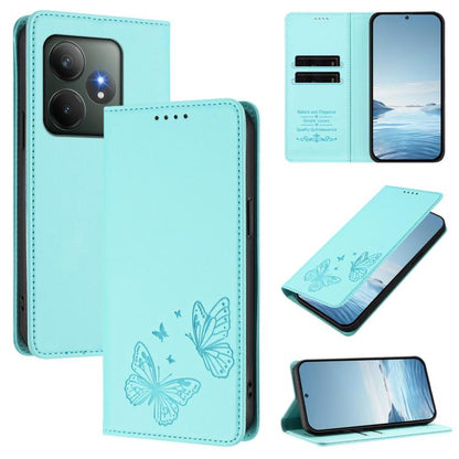 Strong Magnetic Dual Butterfly RFID Vegan Leather Phone Case, For Realme GT7 Pro / GT7 Pro Racing, For Realme C63 5G, For Realme 13 5G / 12 5G / 12x / 12x India, For Realme 13+, For Realme 13 4G / 12 4G / 12+ / Narzo 70 / P1                            ...