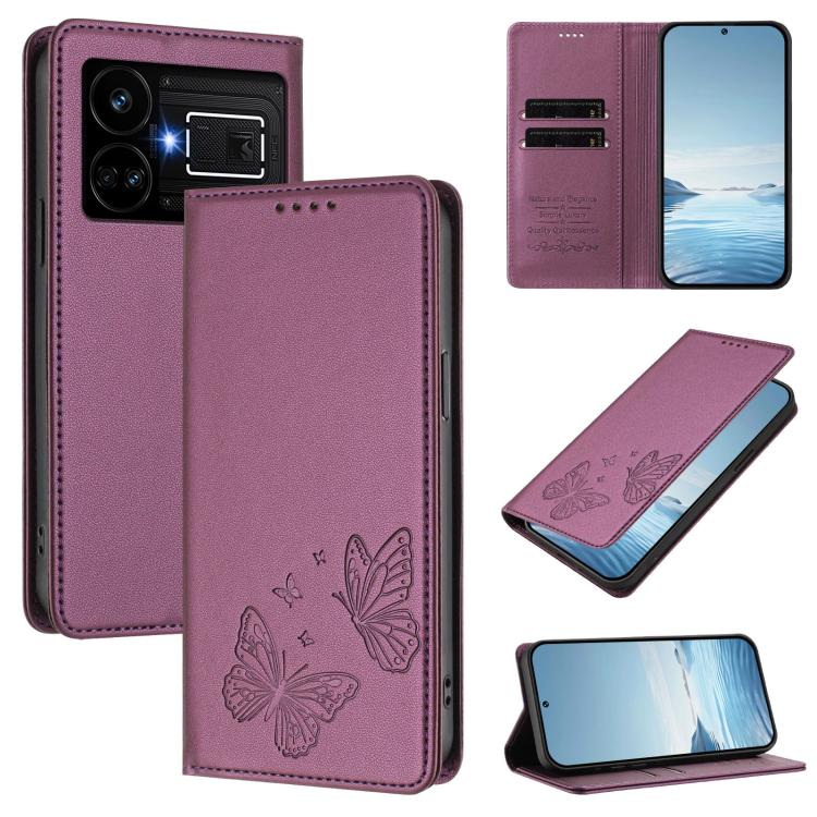 Strong Magnetic Dual Butterfly RFID Vegan Leather Phone Case, For Realme C53 / C53 India / C51 / Note 50, For Realme 11 5G / 11x / C67 5G / Narzo 60x, For Realme 11 4G, For Realme GT5 / GT5 240W, For Realme Narzo 60 Pro, For Realme C65 4G              ...