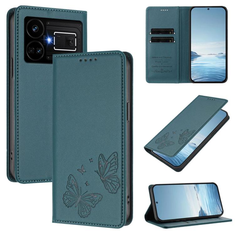 Strong Magnetic Dual Butterfly RFID Vegan Leather Phone Case, For Realme C53 / C53 India / C51 / Note 50, For Realme 11 5G / 11x / C67 5G / Narzo 60x, For Realme 11 4G, For Realme GT5 / GT5 240W, For Realme Narzo 60 Pro, For Realme C65 4G              ...