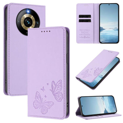 Strong Magnetic Dual Butterfly RFID Vegan Leather Phone Case, For Realme C53 / C53 India / C51 / Note 50, For Realme 11 5G / 11x / C67 5G / Narzo 60x, For Realme 11 4G, For Realme GT5 / GT5 240W, For Realme Narzo 60 Pro, For Realme C65 4G              ...