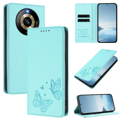 Strong Magnetic Dual Butterfly RFID Vegan Leather Phone Case, For Realme C53 / C53 India / C51 / Note 50, For Realme 11 5G / 11x / C67 5G / Narzo 60x, For Realme 11 4G, For Realme GT5 / GT5 240W, For Realme Narzo 60 Pro, For Realme C65 4G              ...