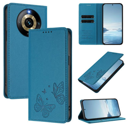 Strong Magnetic Dual Butterfly RFID Vegan Leather Phone Case, For Realme C53 / C53 India / C51 / Note 50, For Realme 11 5G / 11x / C67 5G / Narzo 60x, For Realme 11 4G, For Realme GT5 / GT5 240W, For Realme Narzo 60 Pro, For Realme C65 4G              ...