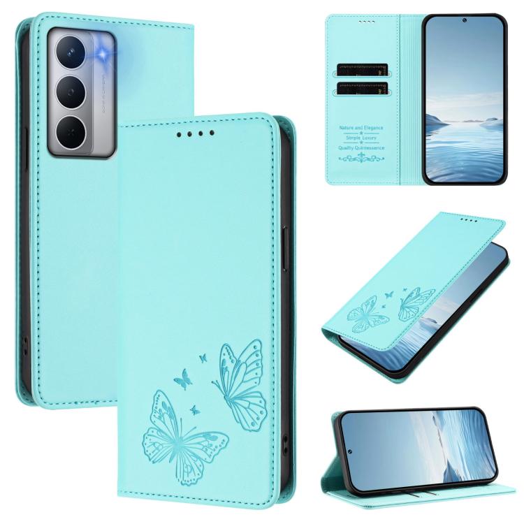 Strong Magnetic Dual Butterfly RFID Vegan Leather Phone Case, For Realme C75 5G / V70 / 14x Global, For Realme 14 Pro 5G India / Narzo 80 Pro, For Realme C75 4G / Narzo 80x / 14x India, For Realme Narzo 80x, For Realme 14 / 14T 5G / P3 5G              ...