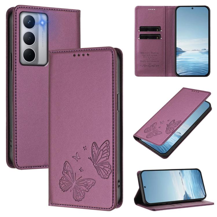 Strong Magnetic Dual Butterfly RFID Vegan Leather Phone Case, For Realme C75 5G / V70 / 14x Global, For Realme 14 Pro 5G India / Narzo 80 Pro, For Realme C75 4G / Narzo 80x / 14x India, For Realme Narzo 80x, For Realme 14 / 14T 5G / P3 5G              ...