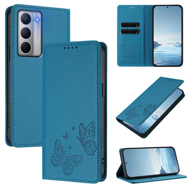 Strong Magnetic Dual Butterfly RFID Vegan Leather Phone Case, For Realme C75 5G / V70 / 14x Global, For Realme 14 Pro 5G India / Narzo 80 Pro, For Realme C75 4G / Narzo 80x / 14x India, For Realme Narzo 80x, For Realme 14 / 14T 5G / P3 5G              ...