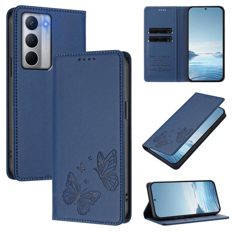 Strong Magnetic Dual Butterfly RFID Vegan Leather Phone Case, For Realme C75 5G / V70 / 14x Global, For Realme 14 Pro 5G India / Narzo 80 Pro, For Realme C75 4G / Narzo 80x / 14x India, For Realme Narzo 80x, For Realme 14 / 14T 5G / P3 5G              ...