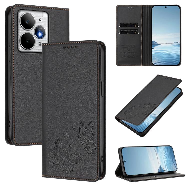 Strong Magnetic Dual Butterfly RFID Vegan Leather Phone Case, For Realme C71 India / Note 70 / Narzo 7T 4G, For Realme C85 Pro 4G, For Realme P4 Pro 5G, For Realme P4 5G, For Realme 15T 5G, For Realme C63 4G / C61 / C61 India / Note 60                 ...