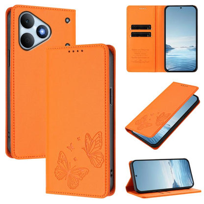 Strong Magnetic Dual Butterfly RFID Vegan Leather Phone Case, For Realme 16T 5G, For Realme C85 5G / C83 5G / 15x 5G India, For Realme P4 Power 5G, For Realme Note 80 4G, For Realme 16 5G, For Realme 16 Pro+ 5G, For Realme 16 Pro 5G                    ...