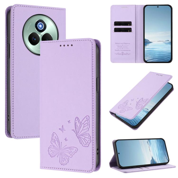Strong Magnetic Dual Butterfly RFID Vegan Leather Phone Case, For Realme C75 5G / V70 / 14x Global, For Realme 14 Pro 5G India / Narzo 80 Pro, For Realme C75 4G / Narzo 80x / 14x India, For Realme Narzo 80x, For Realme 14 / 14T 5G / P3 5G              ...
