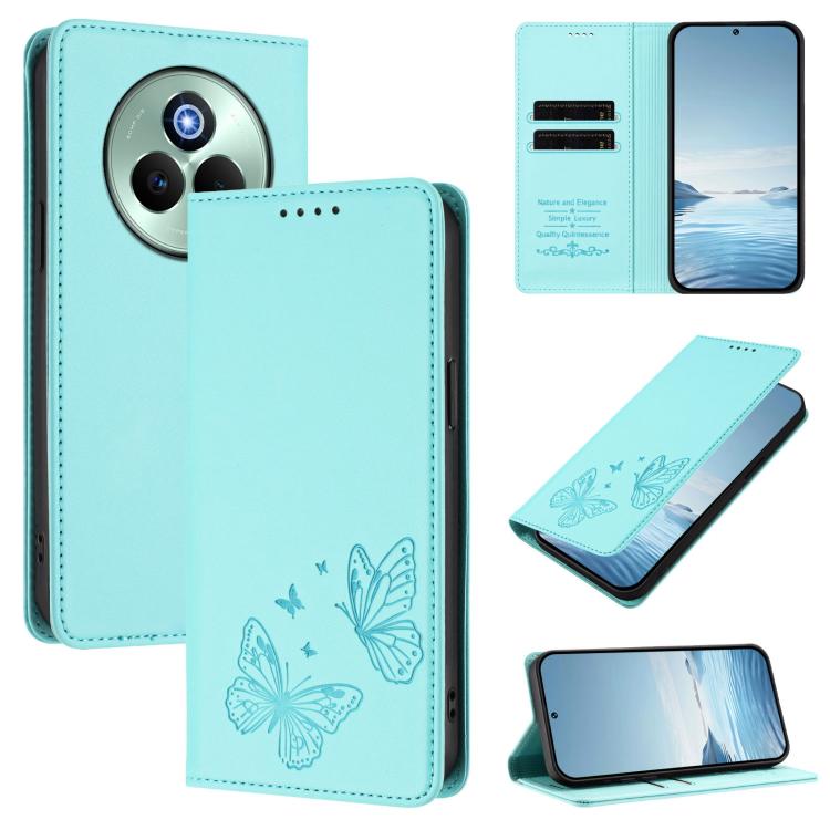 Strong Magnetic Dual Butterfly RFID Vegan Leather Phone Case, For Realme C75 5G / V70 / 14x Global, For Realme 14 Pro 5G India / Narzo 80 Pro, For Realme C75 4G / Narzo 80x / 14x India, For Realme Narzo 80x, For Realme 14 / 14T 5G / P3 5G              ...