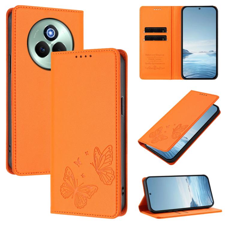 Strong Magnetic Dual Butterfly RFID Vegan Leather Phone Case, For Realme C75 5G / V70 / 14x Global, For Realme 14 Pro 5G India / Narzo 80 Pro, For Realme C75 4G / Narzo 80x / 14x India, For Realme Narzo 80x, For Realme 14 / 14T 5G / P3 5G              ...