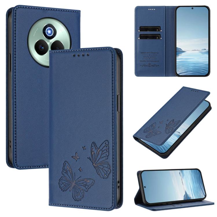 Strong Magnetic Dual Butterfly RFID Vegan Leather Phone Case, For Realme C75 5G / V70 / 14x Global, For Realme 14 Pro 5G India / Narzo 80 Pro, For Realme C75 4G / Narzo 80x / 14x India, For Realme Narzo 80x, For Realme 14 / 14T 5G / P3 5G              ...