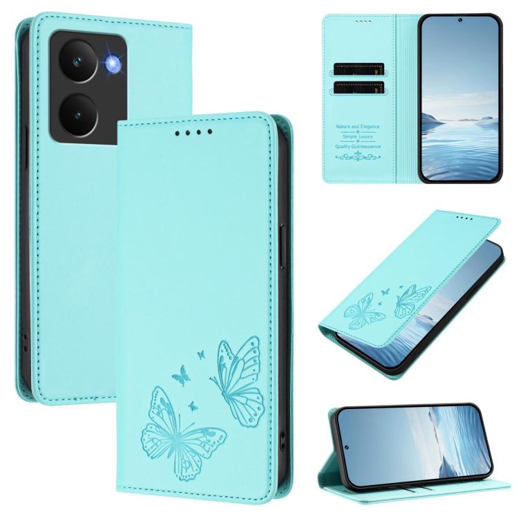 Strong Magnetic Dual Butterfly RFID Vegan Leather Phone Case, For Realme C75 5G / V70 / 14x Global, For Realme 14 Pro 5G India / Narzo 80 Pro, For Realme C75 4G / Narzo 80x / 14x India, For Realme Narzo 80x, For Realme 14 / 14T 5G / P3 5G              ...