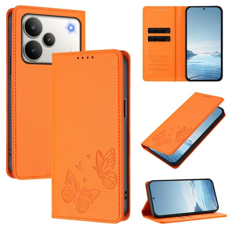 Strong Magnetic Dual Butterfly RFID Vegan Leather Phone Case, For Realme C71 India / Note 70 / Narzo 7T 4G, For Realme C85 Pro 4G, For Realme P4 Pro 5G, For Realme P4 5G, For Realme 15T 5G, For Realme C63 4G / C61 / C61 India / Note 60                 ...