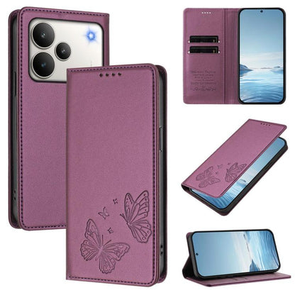 Strong Magnetic Dual Butterfly RFID Vegan Leather Phone Case, For Realme C71 India / Note 70 / Narzo 7T 4G, For Realme C85 Pro 4G, For Realme P4 Pro 5G, For Realme P4 5G, For Realme 15T 5G, For Realme C63 4G / C61 / C61 India / Note 60                 ...