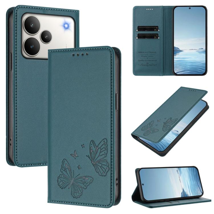 Strong Magnetic Dual Butterfly RFID Vegan Leather Phone Case, For Realme C71 India / Note 70 / Narzo 7T 4G, For Realme C85 Pro 4G, For Realme P4 Pro 5G, For Realme P4 5G, For Realme 15T 5G, For Realme C63 4G / C61 / C61 India / Note 60                 ...