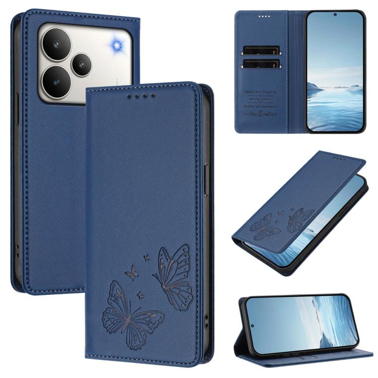 Strong Magnetic Dual Butterfly RFID Vegan Leather Phone Case, For Realme C71 India / Note 70 / Narzo 7T 4G, For Realme C85 Pro 4G, For Realme P4 Pro 5G, For Realme P4 5G, For Realme 15T 5G, For Realme C63 4G / C61 / C61 India / Note 60                 ...