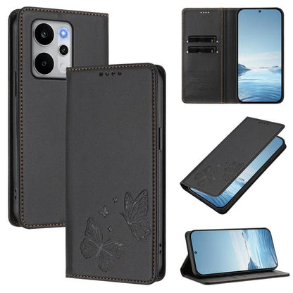 Strong Magnetic Dual Butterfly RFID Vegan Leather Phone Case, For Realme 16T 5G, For Realme C85 5G / C83 5G / 15x 5G India, For Realme P4 Power 5G, For Realme Note 80 4G, For Realme 16 5G, For Realme 16 Pro+ 5G, For Realme 16 Pro 5G                    ...