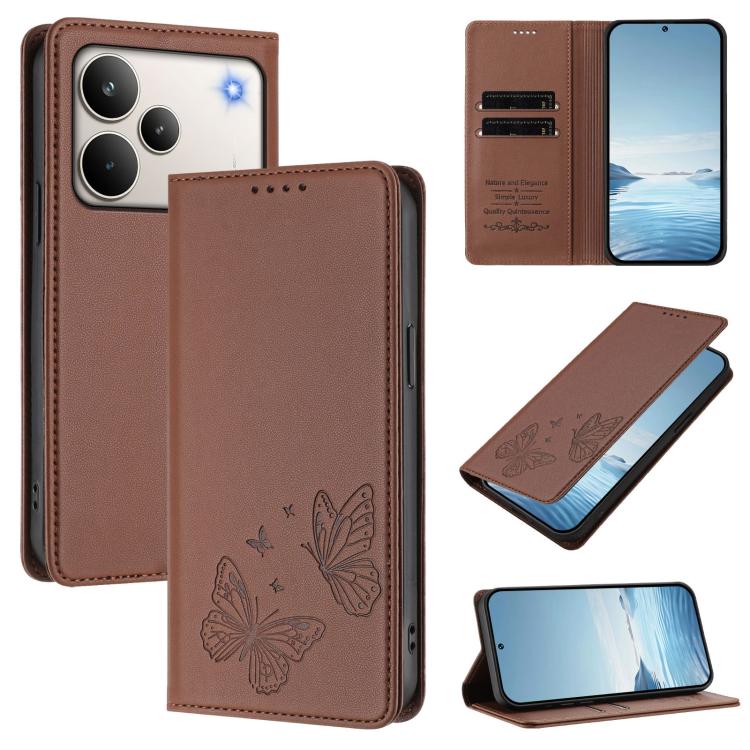 Strong Magnetic Dual Butterfly RFID Vegan Leather Phone Case, For Realme C71 India / Note 70 / Narzo 7T 4G, For Realme C85 Pro 4G, For Realme P4 Pro 5G, For Realme P4 5G, For Realme 15T 5G, For Realme C63 4G / C61 / C61 India / Note 60                 ...