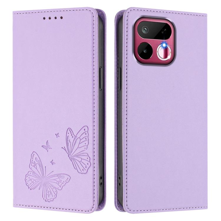 Strong Magnetic Dual Butterfly RFID Vegan Leather Phone Case, For Realme 16T 5G, For Realme C85 5G / C83 5G / 15x 5G India, For Realme P4 Power 5G, For Realme Note 80 4G, For Realme 16 5G, For Realme 16 Pro+ 5G, For Realme 16 Pro 5G                    ...