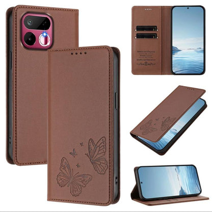 Strong Magnetic Dual Butterfly RFID Vegan Leather Phone Case, For Realme 16T 5G, For Realme C85 5G / C83 5G / 15x 5G India, For Realme P4 Power 5G, For Realme Note 80 4G, For Realme 16 5G, For Realme 16 Pro+ 5G, For Realme 16 Pro 5G                    ...